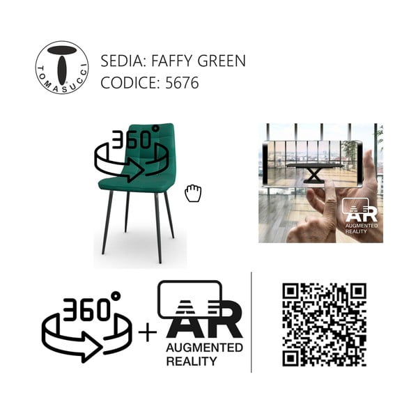 Zöld bársony étkezőszék szett 2 db-os Faffy – Tomasucci-image-4