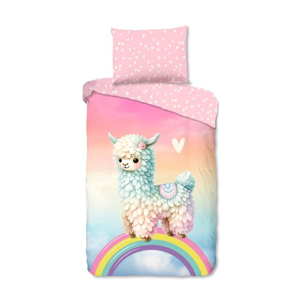 Rózsaszín egyszemélyes pamut gyerek ágyneműhuzat 140x200 cm Chico – Good Morning