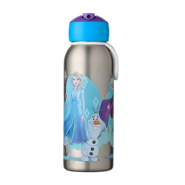 Ezüstszínű rozsdamentes acél gyerek ivópalack 350 ml Frozen 2 – Mepal