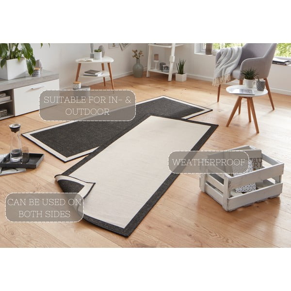 Panama fekete-krémszínű kültéri szőnyeg, 80 x 250 cm - NORTHRUGS-image-4