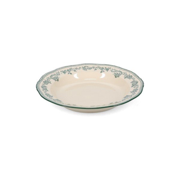 Zöld-elefántcsont színű mély porcelán tányér ø 23 cm Cyril – S|P Collection-image-2