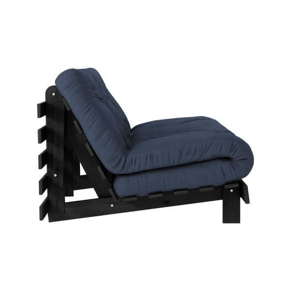 Sötétkék kinyitható kanapé 140 cm Roots Black Night – Karup Design-image-4