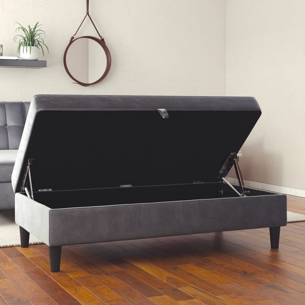 Szürke bársony lábtartó Hartford – Støraa-image-1