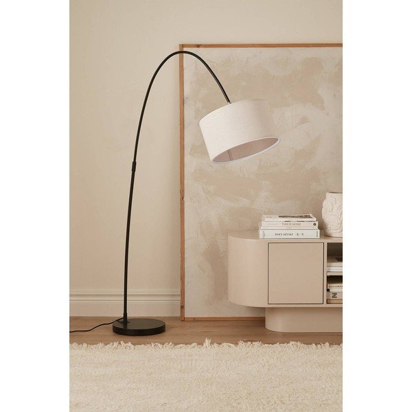Fehér-fekete textil állólámpa hajlítható szerkezettel (magasság 145 cm) Arc – Ellos Home-image-2