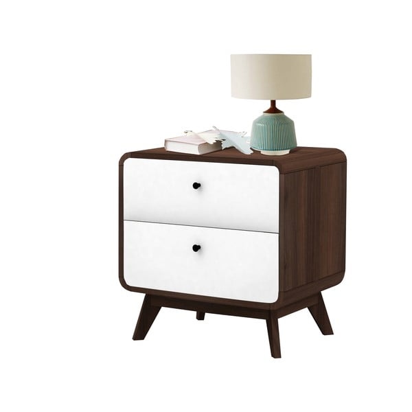 Fehér-natúr színű éjjeliszekrény Cassie - Støraa-image-3