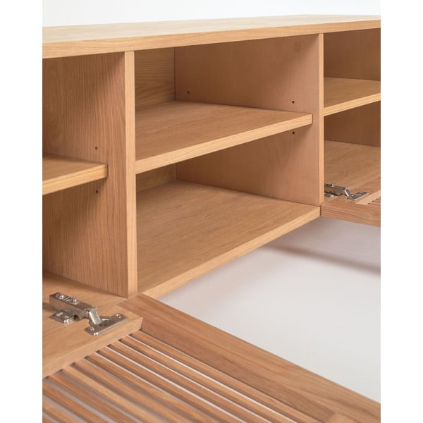 Natúr színű TV-állvány tölgyfa dekorral 180x50 cm Beyla – Kave Home-image-4