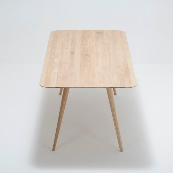 Stafa tömör tölgyfa étkezőasztal, 200 x 90 cm - Gazzda-image-3