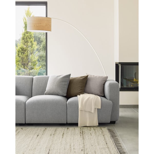 Fehér-natúr színű állólámpa fa búrával (magasság 210 cm) Juhe Ash – Kave Home-image-2