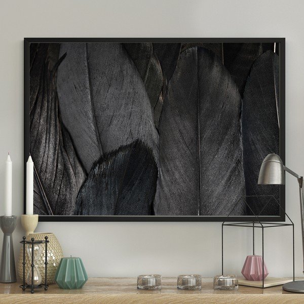 Feathers Black plakát, 50 x 40 cm - DecoKing-image-1