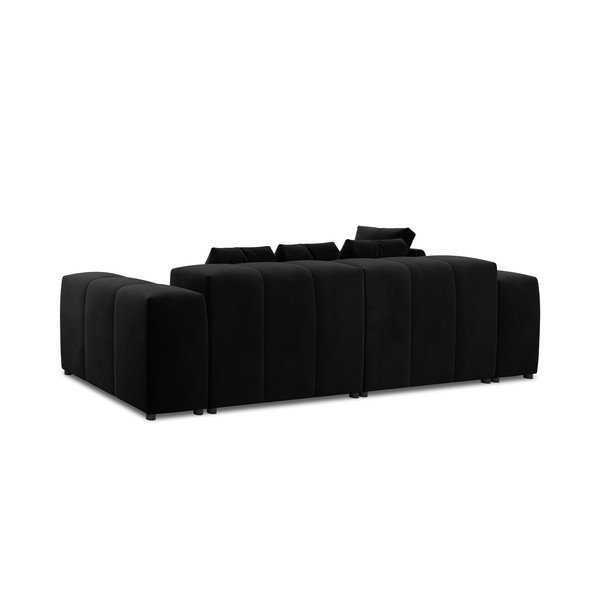 Fekete bársony sarokkanapé (variálható) Rome Velvet - Cosmopolitan Design-image-4
