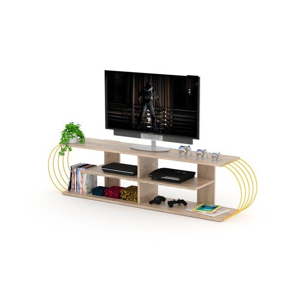 Marly TV-állvány tölgyfa mintás részletekkel-image-2