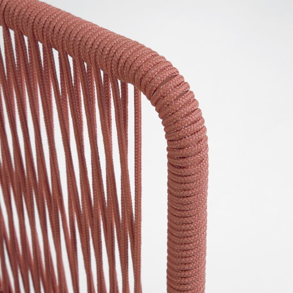 Nadin terrakotta színű acélszerkezetű kerti fotel - Kave Home-image-3