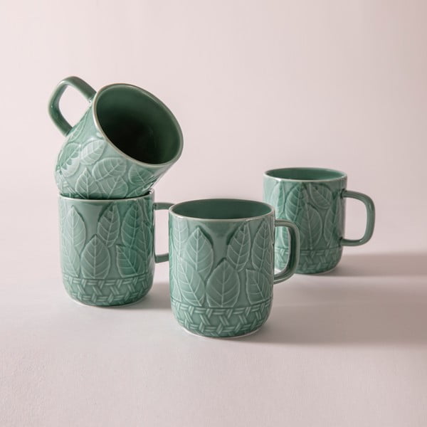 Türkiz porcelán bögre szett 4 db-os 400 ml Heath Jade – Ladelle-image-3