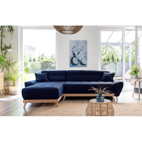Dazzling Daisy sötétkék variálható és kinyitható sarokkanapé - Miuform-image-1