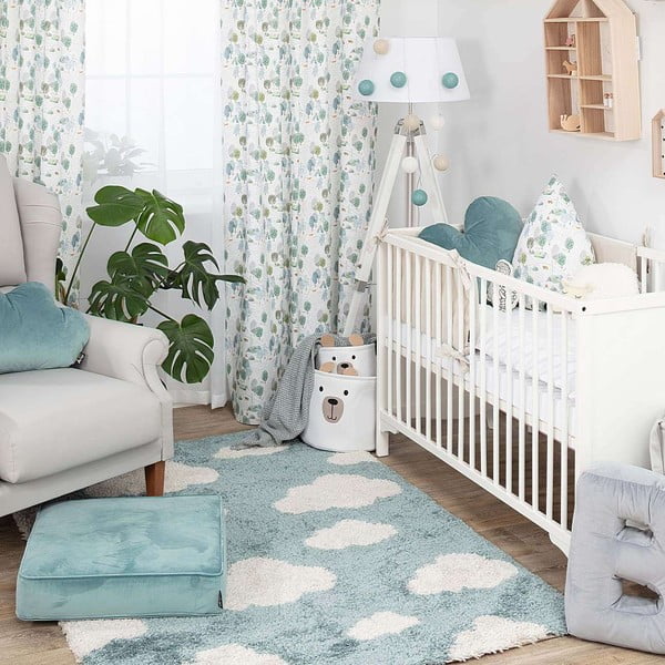 Kék antiallergén gyerek szőnyeg 170x120 cm Clouds - Yellow Tipi-image-3