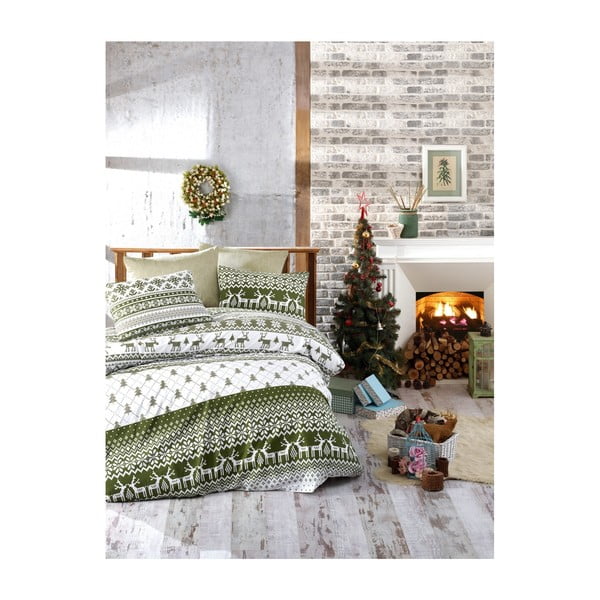 Greene karácsonyi, kétszemélyes, pamut ágyneműhuzat lepedővel, 200 x 220 cm