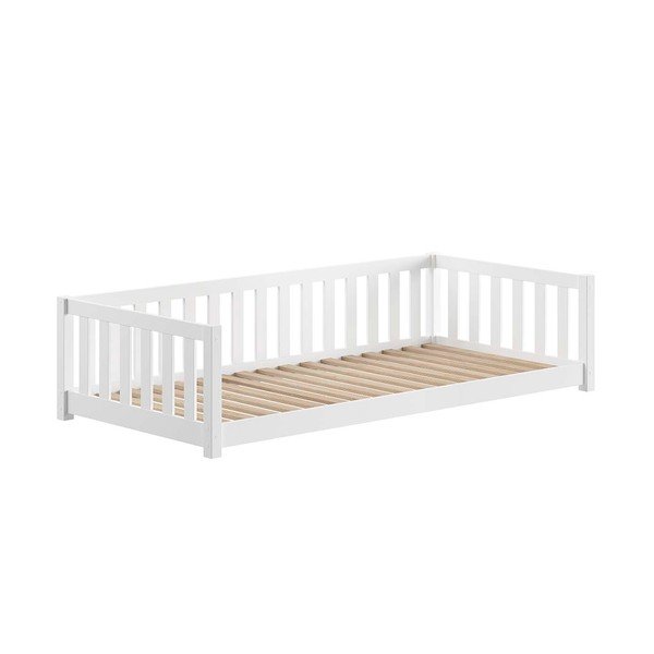 Fehér borovi fenyő ágyneműtartós gyerekágy kihúzható pótággyal ágyráccsal 140x200 cm Dallas – Vipack-image-4