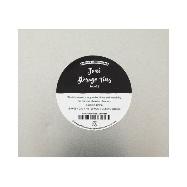 Fedeles dekoratív fém tárolódoboz szett 2 db-os Joni – Premier Housewares-image-2