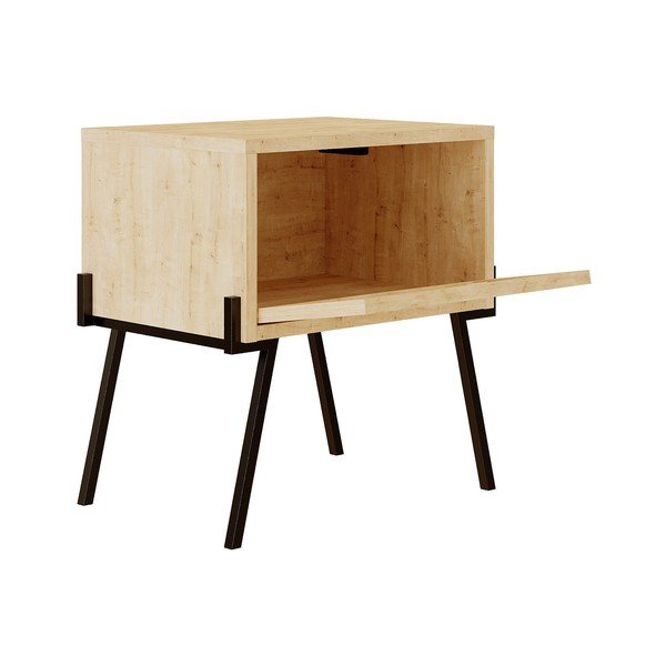 Natúr színű éjjeliszekrény Naive – Kalune Design-image-2
