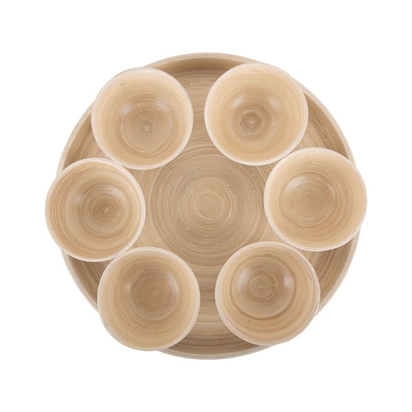 Fehér bambusz szervírozó készlet ø 32 cm Puro – PT LIVING-image-2