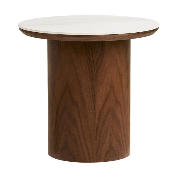 Kerek tárolóasztal kerámia asztallappal ø 40 cm Noli – House Nordic