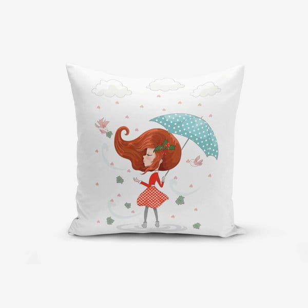 Girl With Umbrella párnahuzat, 45 x 45 cm - Minimalist Cushion Covers