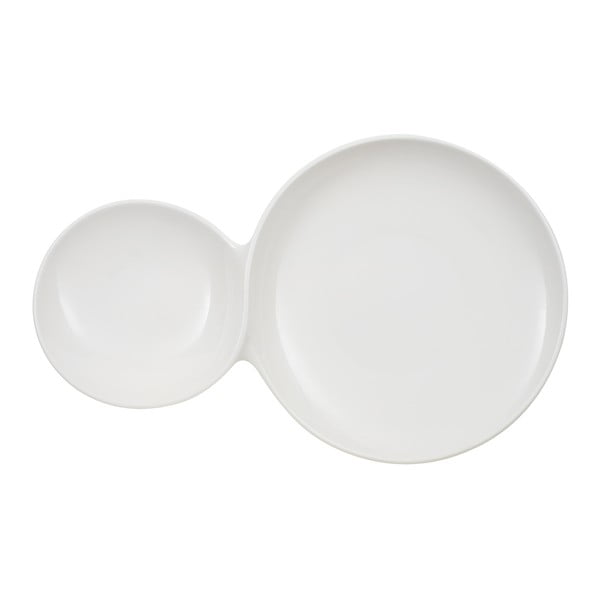 Flow fehér kétrészes porcelán tányér, 47 x 29 cm - Villeroy & Boch