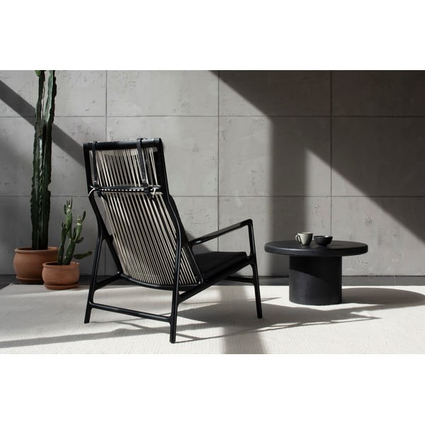 Dedo tölgyfa fotel kékesszürke szövet ülőrésszel - Gazzda-image-1