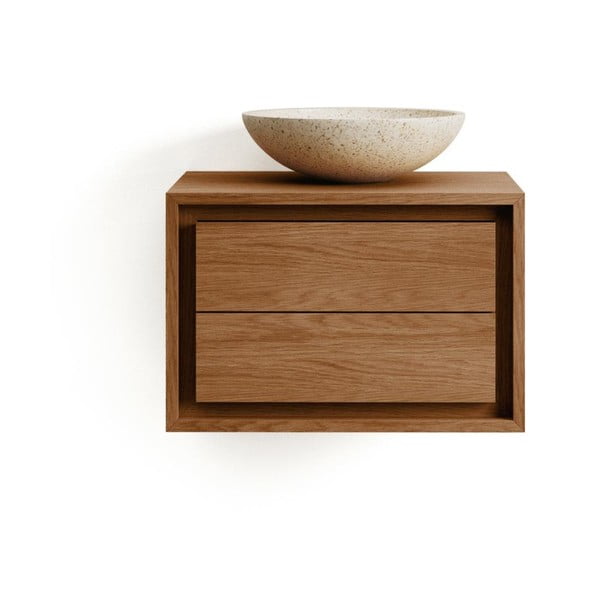 Barna teakfa fali mosdó alatti szekrény 60x40 cm Kenta – Kave Home-image-2