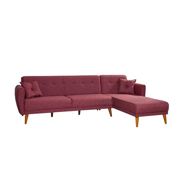 Borvörös kinyitható sarokkanapé Aria – Balcab Home-image-1