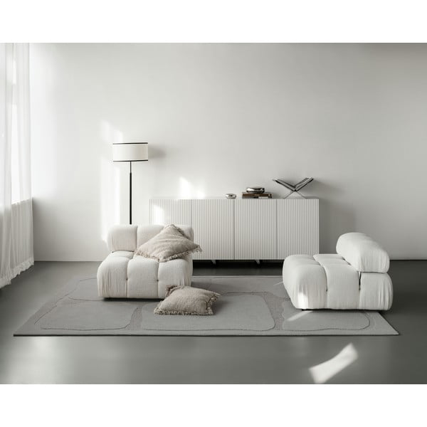 Szürke gyapjú szőnyeg 200x300 cm Morphic Organica – Agnella-image-2