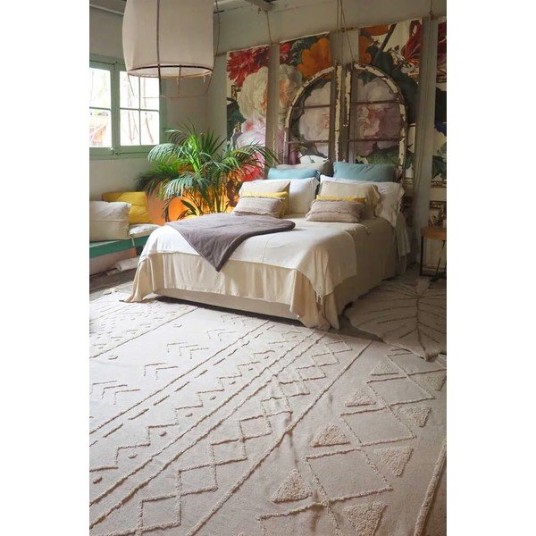 Fehér mosható kézi szövésű pamut szőnyeg 170x240 cm Tribu Natural – Lorena Canals-image-1