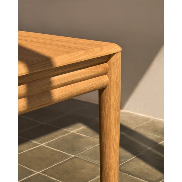 Bővíthető étkezőasztal hosszabbító asztallappal tölgyfa dekorral 90x200 cm Lenon – Kave Home-image-1