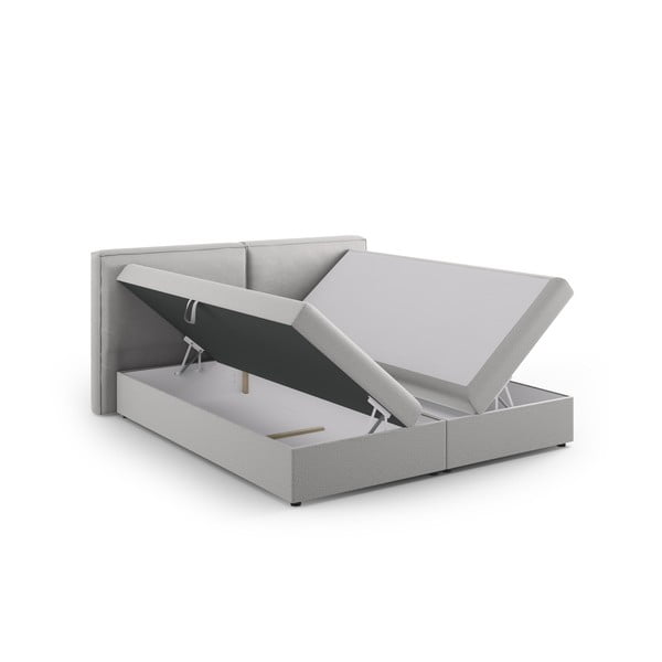 Világosszürke ágyneműtartós boxspring ágy 160x200 cm Arendal – Cosmopolitan Design-image-3