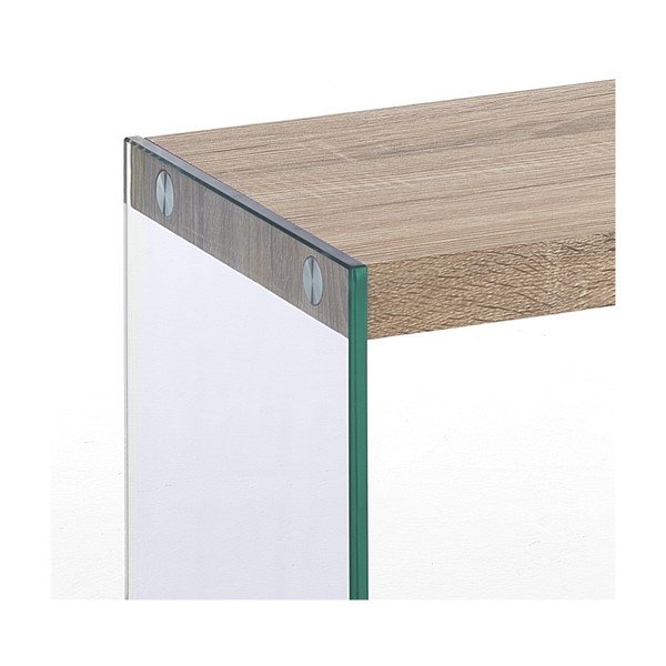 Natúr színű üveg TV-állvány 120x45x29,5 cm Nancy – Tomasucci-image-2
