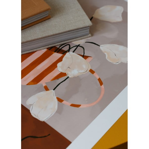 Poszter 50x70 cm White Flowers in Striped Vase – Frankie Penwill – The Poster Club-image-2