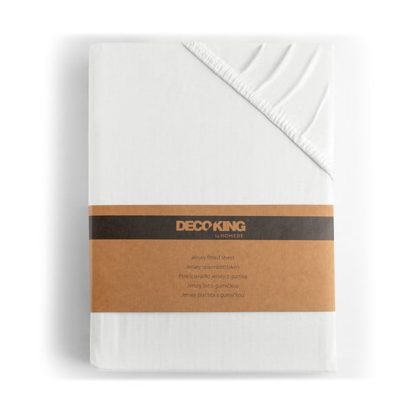 Fehér gumis jersey lepedő 220x200 cm Amber – Restilo-image-4