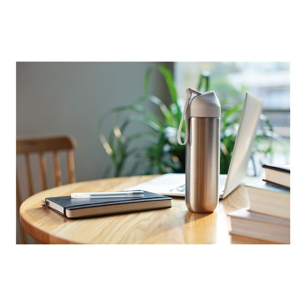 Neva szürke-fehér rozsdamentes acél vizespalack, 500 ml - XD Design-image-1