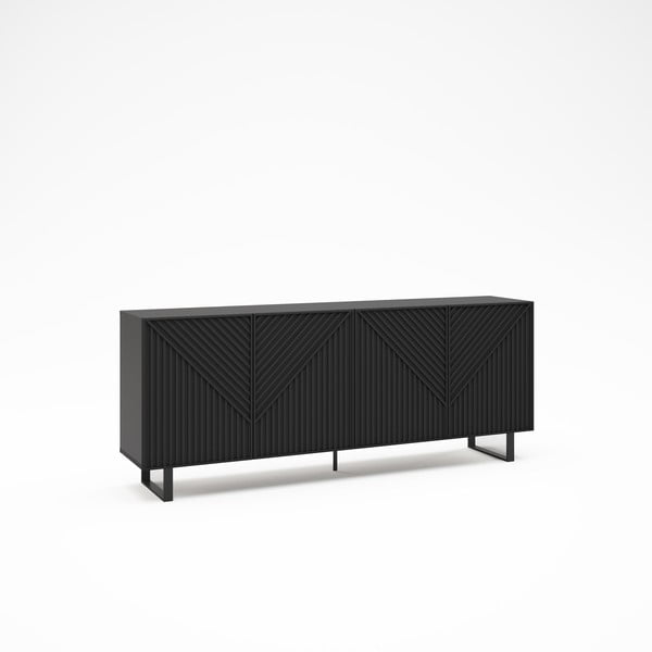 Fekete komód 201x80x40 cm Peta – Marckeric-image-2