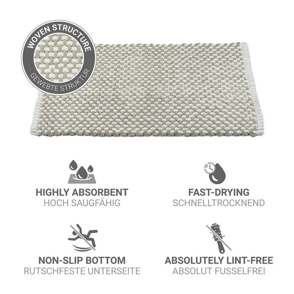 Bézs textil fürdőszobai kilépő 50x80 cm Covelo – Wenko-image-4