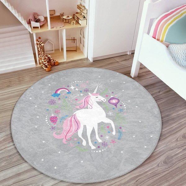 Szürke gyerek szőnyeg ø 120 cm Comfort – Mila Home-image-3