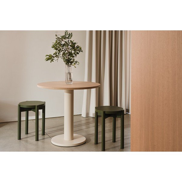 Kerek étkezőasztal tölgyfa dekoros asztallappal ø 65 cm Sool – noo.ma-image-3