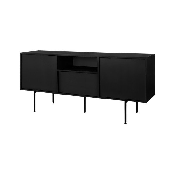 Fekete TV-állvány 180x79x50 cm Bau – noo.ma