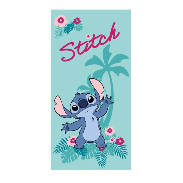 Türkiz mikroszálas gyerek fürdőlepedő 70x140 cm Lilo and Stitch "Hawaii" – Jerry Fabrics