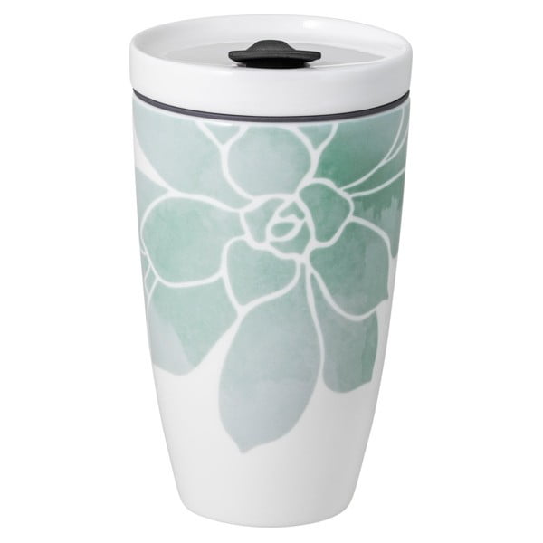 Like To Go zöld-fehér porcelán utazóbögre, 350 ml - Villeroy & Boch-image-1