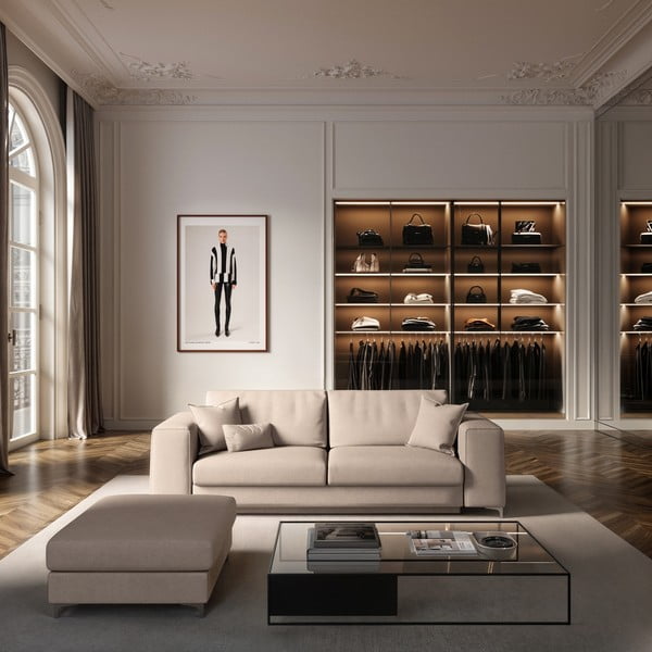 Bézs bársony lábtartó Rene – Rodier-image-1