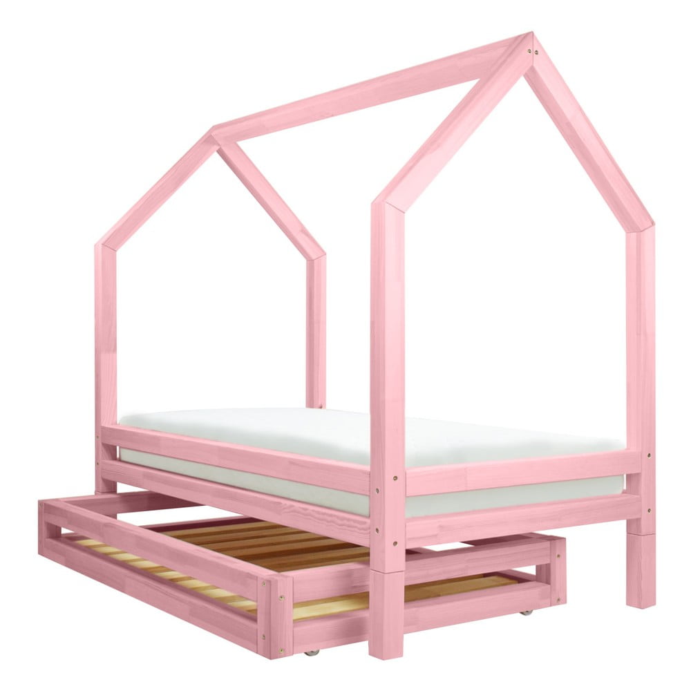 Funny ágy alá helyezhető rózsaszín fiók, 4 lábbal, 80 x 180 cm - Benlemi