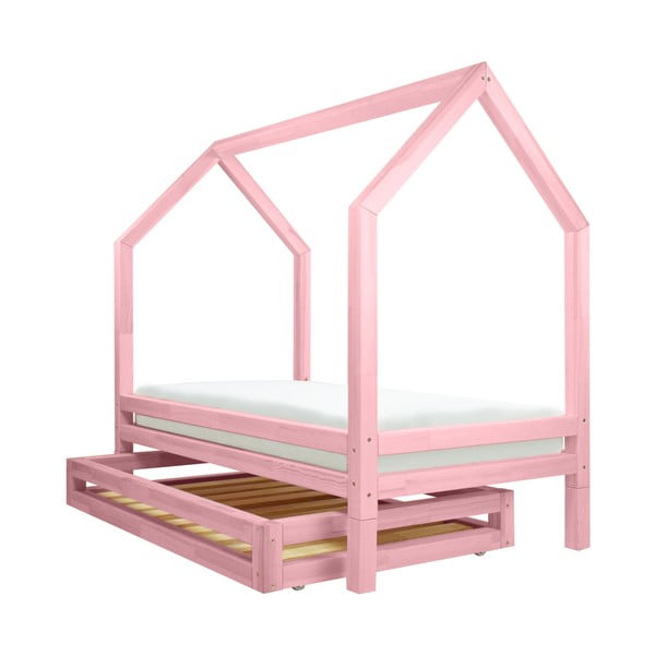 Funny ágy alá helyezhető rózsaszín fiók, 4 lábbal, 80 x 180 cm - Benlemi