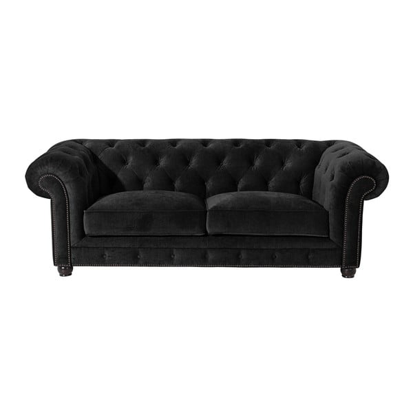 Orleans Velvet fekete kanapé, 216 cm - Max Winzer