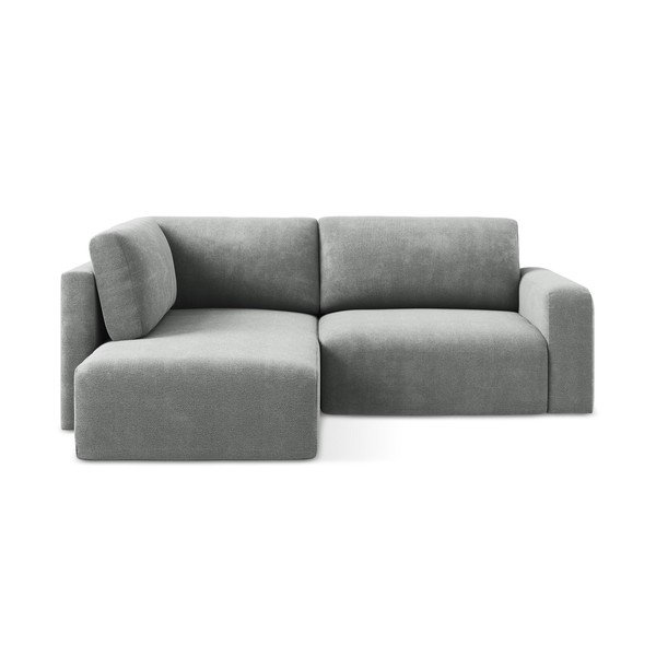 Szürke zsenília kinyitható-tárolóhelyes sarokkanapé (bal oldali-L alakú) Kona – Makamii